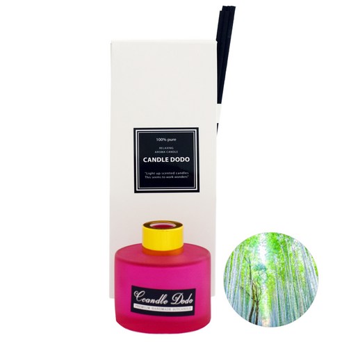 캔들도도 천연아로마 컬러라운드 핫핑크 디퓨저 100ml, 밤부