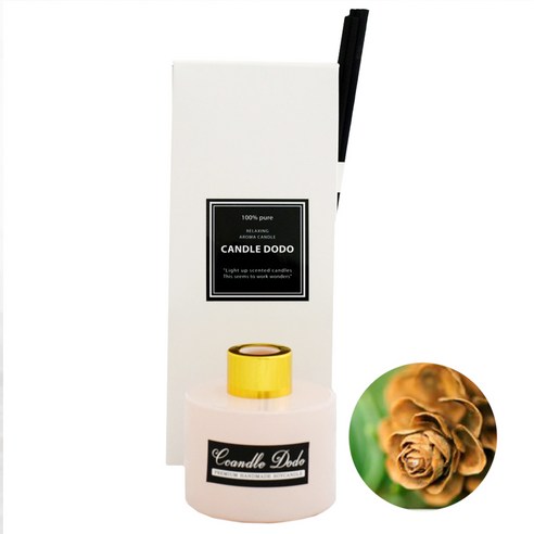 캔들도도 천연아로마 컬러라운드 연핑크 디퓨저 100ml, 발삼앤씨더