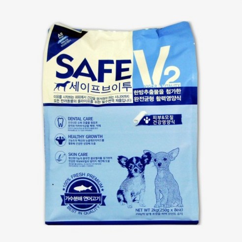 세이프V2 강아지사료 피부&모질 건강영양식, 2kg, 1개