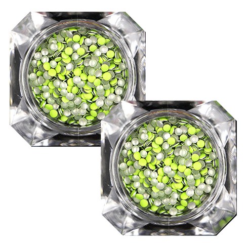 이코디 원형 스터드 3mm, 라이트그린, 2개입