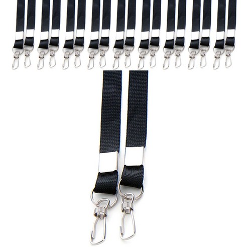 VIC 양고리 슬링 명찰줄 9mm, 검정색, 10개입