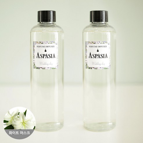 아스파시아 디퓨저 리필 오일 2p, 화이트 머스크, 300ml