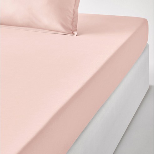라흐두뜨 퍼케일면 단색 심플 매트리스 커버 F682722, powder rose