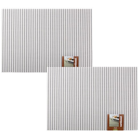 삼보넷 식탁매트 핀 스트립 2p, 화이트, 42 x 33 cm