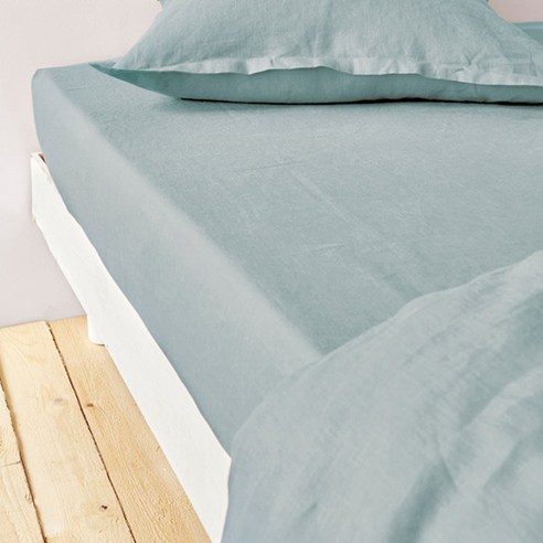 라흐두뜨 린넨 단색 매트리스 커버 F682757, grey blue