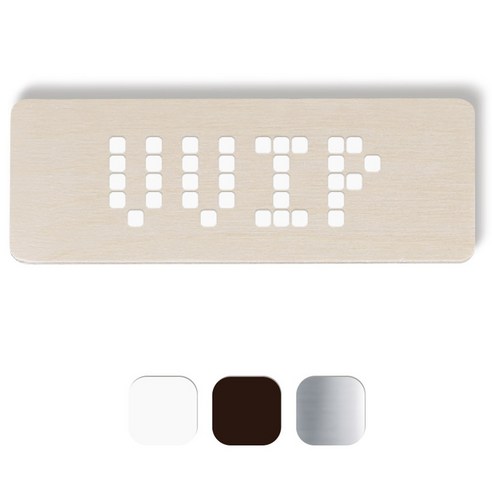 1AM 픽셀도어사인 직사각 + 5mm 픽셀 스티커 3p, 흰색, 진갈색, 은색
