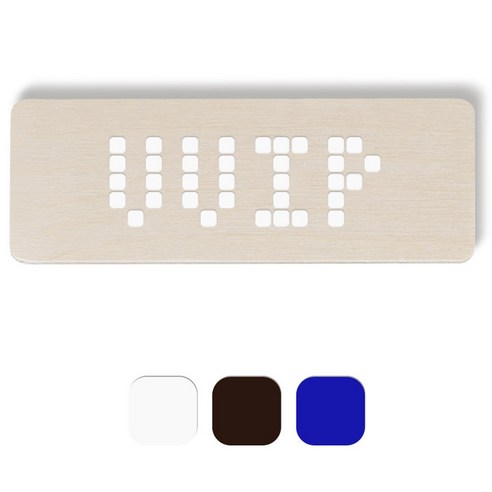 1AM 픽셀도어사인 직사각 + 5mm 픽셀 스티커 3p, 흰색, 진갈색, 파란색