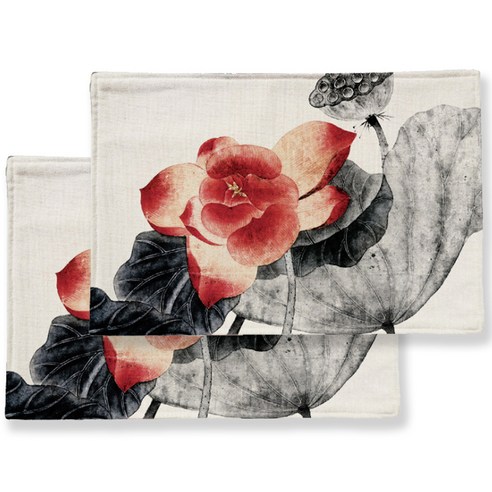 이코디 로터스 테이블 매트 2p, B, 44 x 28 cm