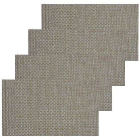 아리코 K 키친 식탁매트 우드 4p, 베이지, 45 x 30 cm