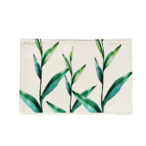리빙팝 플랜트 수채화 식탁 매트, 3B, 44 x 28 cm