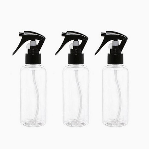 병도매닷컴 DT150 투명 건스프레이 용기, 검정캡, 3개입