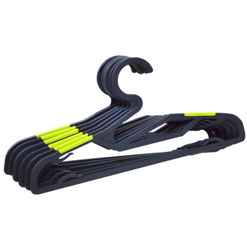 심폼 논슬립 옷걸이, 블랙 + 그린, 100개입