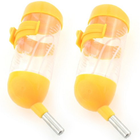 블럭마트 햄스터 기니피그 소동물 80ml 물통, 옐로우, 2개