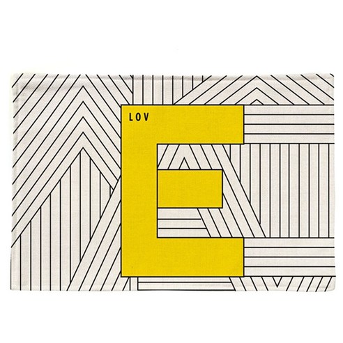 리빙팝 옐로우 컨셉 일러스트 식탁 매트, 8A, 44 x 28 cm
