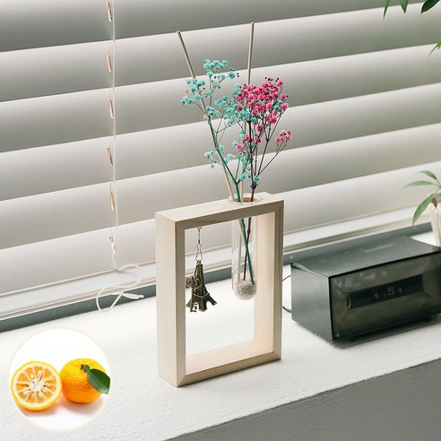 아스파시아 안개꽃 프레임 디퓨저 세트 블루핑크, 씨쏠트 유자