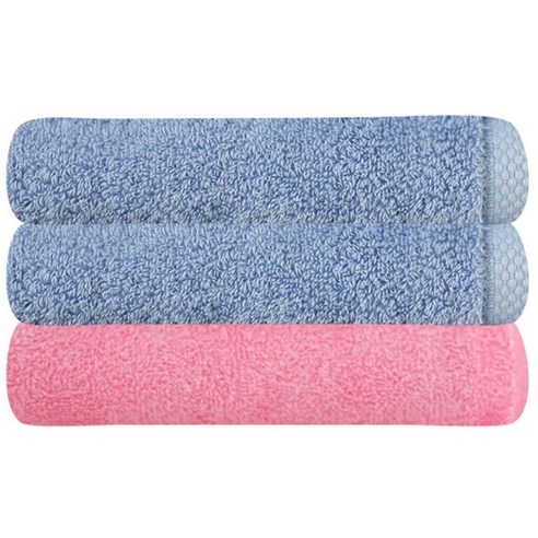 송월타월 40수 170g 피안느 타월 2p + cs34 타월, 파랑, 분홍, 1세트
