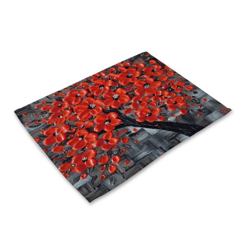 이코디 입체감 플라워 테이블 매트 C, H, 42 x 32 cm