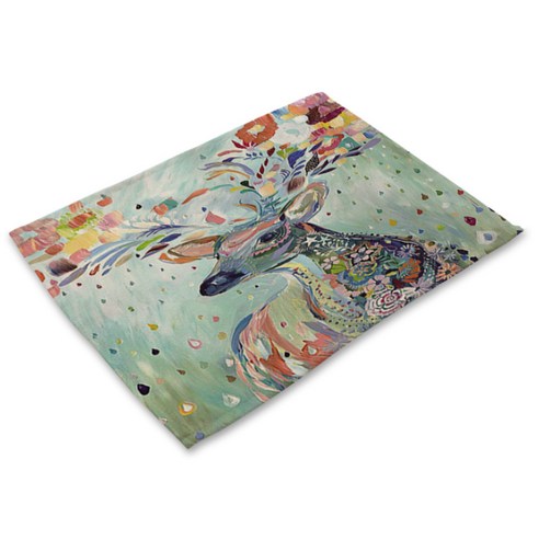 이코디 얼룩덜룩 애니멀 일러스트 테이블 매트 A, 42 x 32 cm
