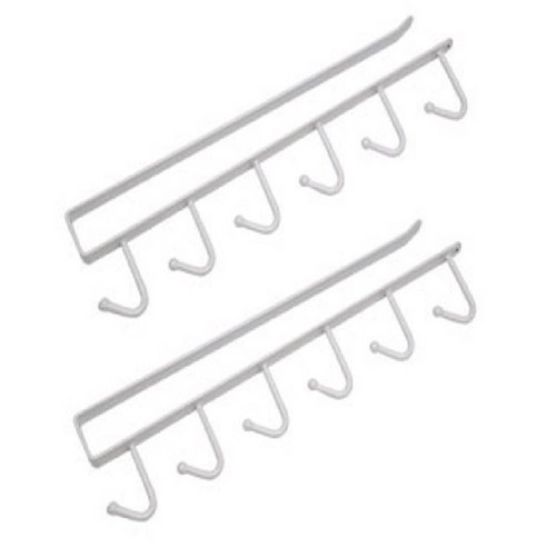 블럭마트 주방 심플 다용도 컵 앤 조리기구걸이, 화이트, 2개