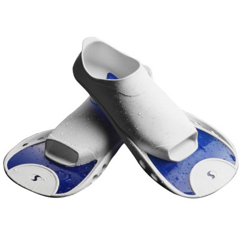 살바스 훈련용 숏핀 오리발 F5, White-Blue, 1개