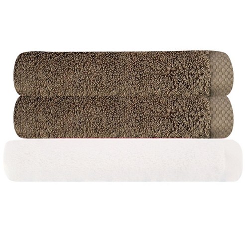 송월타월 피안느타월 40수 170g 2p + 모던바스타월, 피안느타월 (진베이지), 바스타월 (하얀색), 1세트