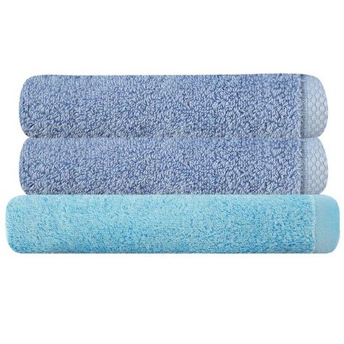 송월타월 피안느타월 40수 170g 2p + 모던바스타월, 피안느타월 (파랑), 바스타월 (하늘), 1세트