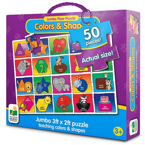 러닝저니 점보 퍼즐 색깔 모양, 50피스, 혼합 색상, 50피스