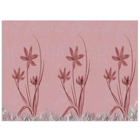 로엠디자인 실리콘 식탁매트, 꽃 6, 가로 385mm x 세로 285mm x 두께 1mm