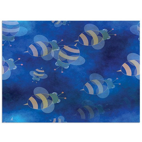 로엠디자인 실리콘 식탁매트, 꿀벌, 가로 385mm x 세로 285mm x 두께 1mm