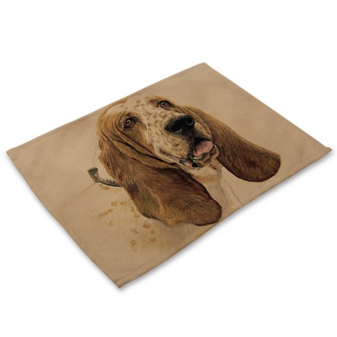 비케이 바셋하운드 식탁매트, 2, 가로 42cm x 세로 32cm