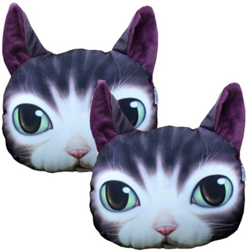 삼에스 X-DOLLS 3D 시리즈 차량용 목쿠션 2p, XD119T(애기퍼플)