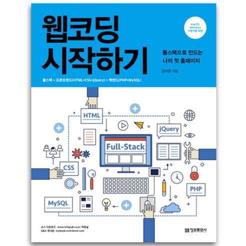 웹코딩 시작하기 : 풀스택으로 만드는 나의 첫 홈페이지, 정보문화사