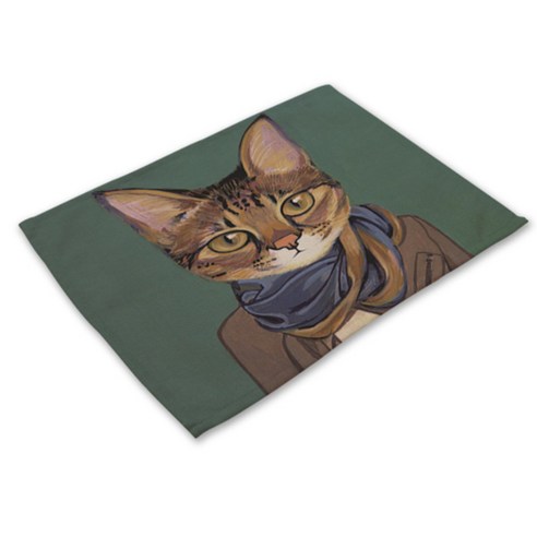 비케이 고양이 의인화 식탁매트, 17, 가로 42cm x 세로 32cm
