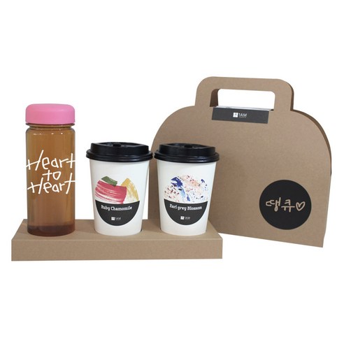 1AM 쥬뗌므 블랜딩 프리미엄 차세트 분홍뚜껑, 보틀 + 스티커 Heart to H + 루비 캐모마일 3p + 얼그레이 블라썸 3p + 크라프트 땡큐, 1세트