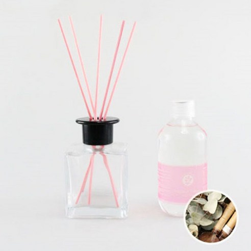 아로마홈 심플디퓨져 200ml 세트 핑크스틱, 유칼립투스