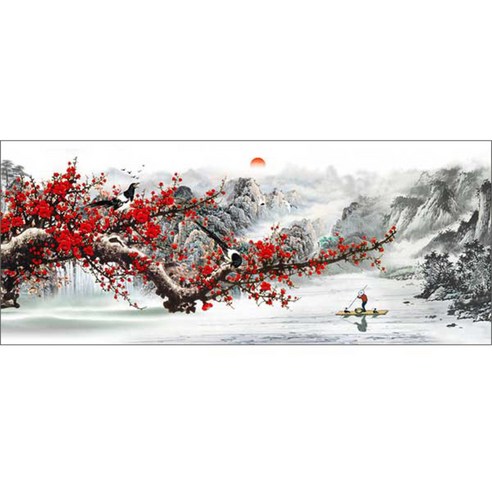 케이엠엘리 3D 보석십자수 DIY 세트 무릉도원 120 x 50 cm, 혼합 색상, 1세트