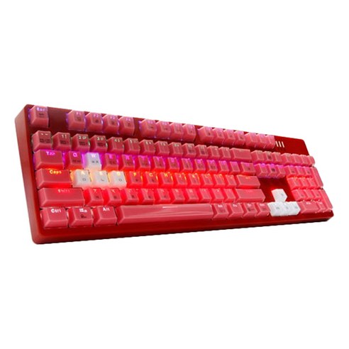 앱코 HACKER 카일 광축 완전방수 크리스탈 키캡 키보드 K8700, 레드 + 핑크