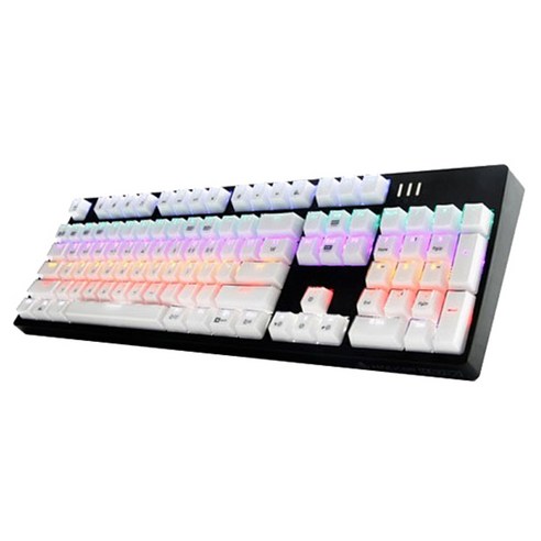 앱코 HACKER 카일 광축 완전방수 크리스탈 키캡 키보드 K8700, 블랙(바디), 화이트(키캡)