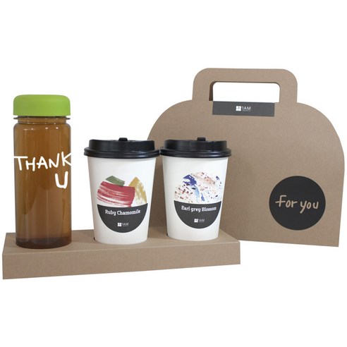 1AM 쥬뗌므 프리미엄 크라프트 THANK U 보틀 블랜딩차세트 연두뚜껑, 크라프트 패키지 + 루비 캐모마일티 3p + 얼그레이 블라썸티 3p + 연두 뚜껑 보틀 + 보틀용 메세지 스티커 THANK U + 캘리그라피 메세지 for you, 1세트