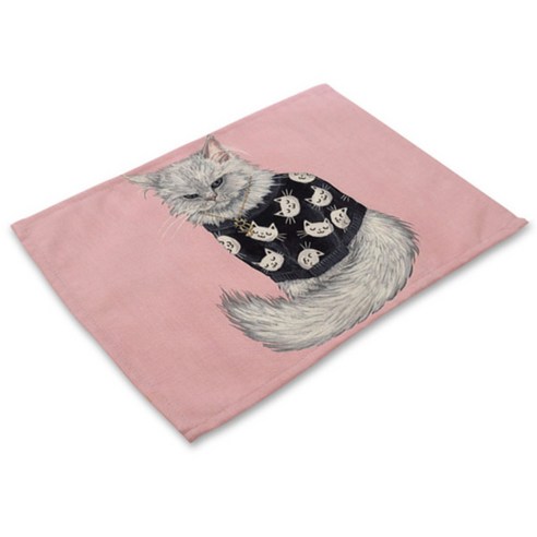 비케이 고양이 시리즈 2 식탁매트, 3, 가로 42cm x 세로 32cm