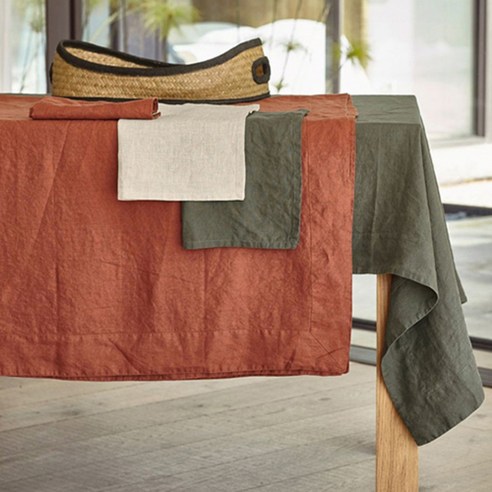 라흐두뜨 린넨 테이블보, Imperial green, 직사각(180 x 350 cm)