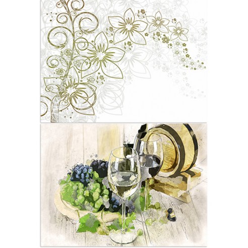 로엠디자인 실리콘 식탁매트 꽃향기 화이트 + 와인, 혼합 색상, 385 x 285 mm
