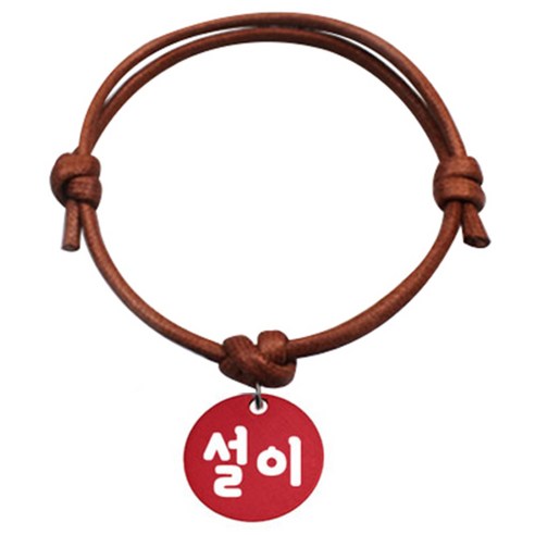 펫츠룩 굿모닝 카라멜 반려동물 목걸이 S 알미늄원형 팬던트 M, 레드(설이), 1개