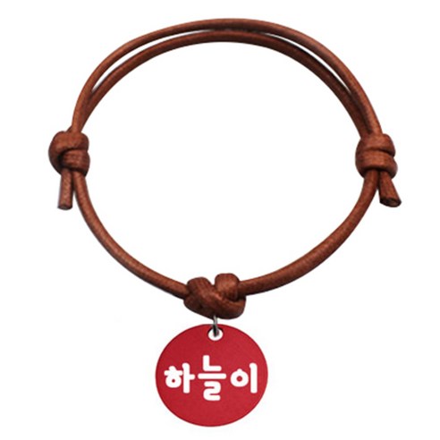 펫츠룩 굿모닝 카라멜 반려동물 목걸이 S 알미늄원형 팬던트 S, 레드(하늘이), 1개