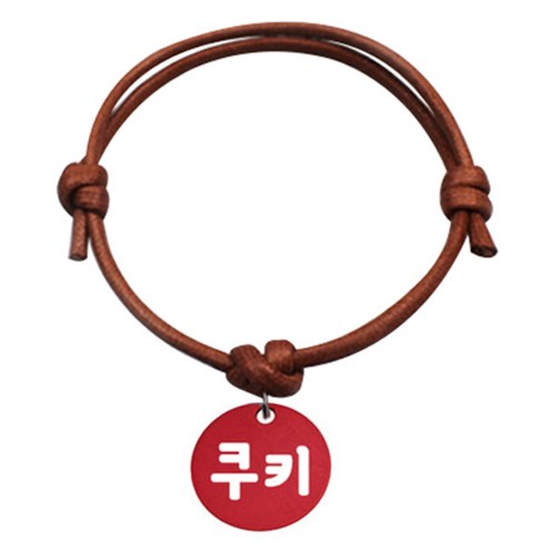 펫츠룩 굿모닝 카라멜 반려동물 목걸이 S 알미늄원형 팬던트 M, 레드(쿠키), 1개