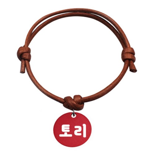 펫츠룩 굿모닝 카라멜 반려동물 목걸이 S 알미늄원형 팬던트 S, 레드(토리), 1개