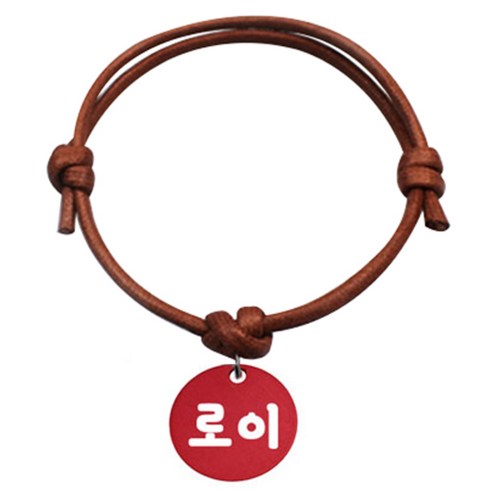 펫츠룩 굿모닝 카라멜 반려동물 목걸이 S 알미늄원형 팬던트 S, 레드(로이), 1개