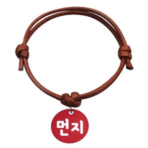 펫츠룩 굿모닝 카라멜 반려동물 목걸이 S 알미늄원형 팬던트 M, 레드(먼지), 1개
