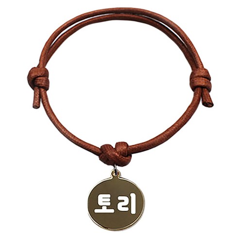 펫츠룩 굿모닝 카라멜 반려동물 목걸이 S 메탈원형 팬던트 M, 골드(토리), 1개