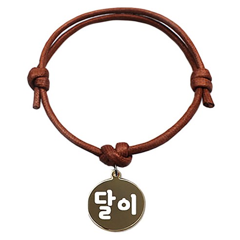펫츠룩 굿모닝 카라멜 반려동물 목걸이 S 메탈원형 팬던트 M, 골드(달이), 1개